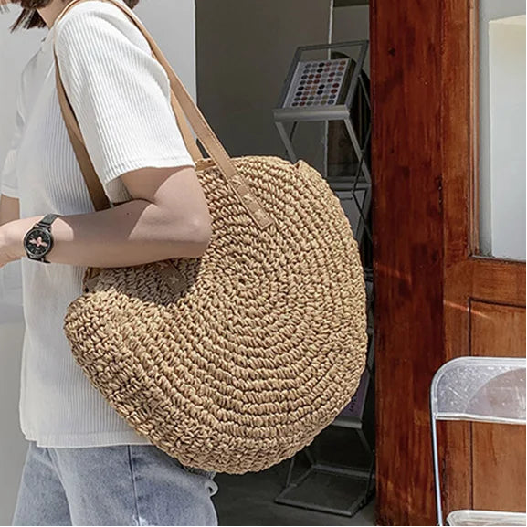 Sac de plage en pailles tissé