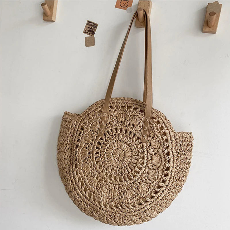 Sac de plage en pailles tissé