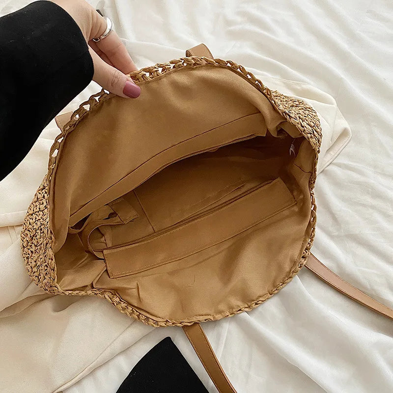 Sac de plage en pailles tissé