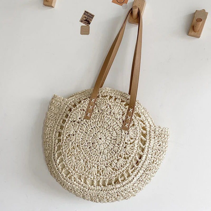 Sac de plage en pailles tissé